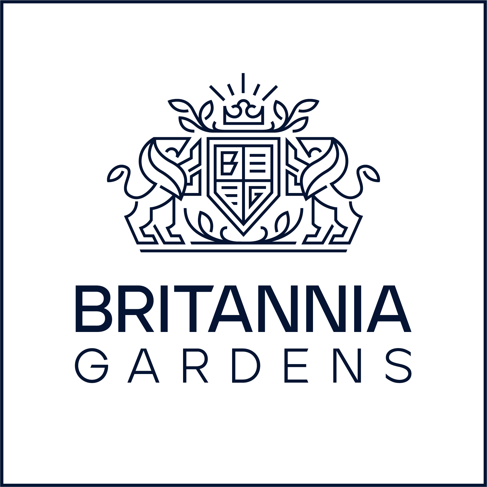 Britannia Gardens Logotype AW Britannia Gardens Logotype Dark Blue